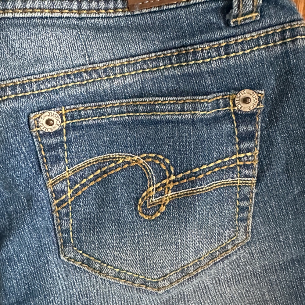 Justice Blue Denim Shorts Girls size 14 - Picture 3 of 5